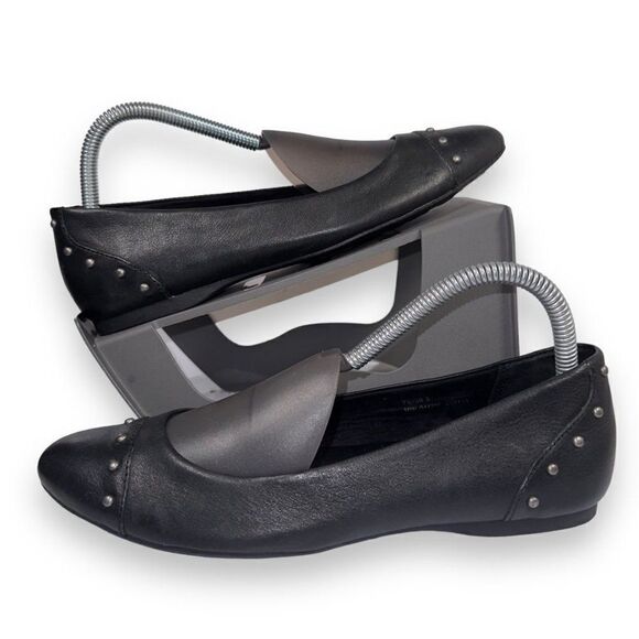 Korks Anabel Studded Leather Ballet Flats Black Women's 7.5/38.5 - Picture 1 of 11